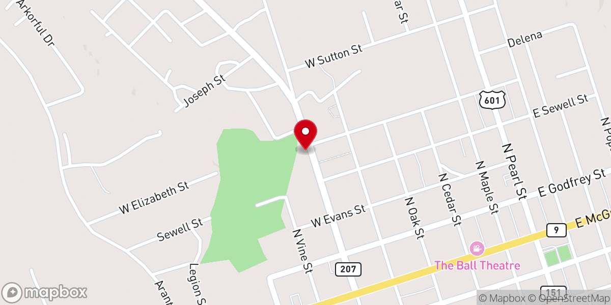 Map showing location of 2nd Presbyterian Church