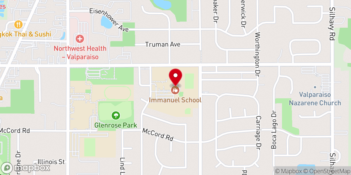 Map showing location of Immanuel Lutheran Church