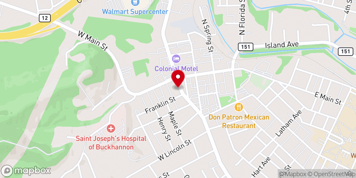 Map showing location of First Presbyterian Church