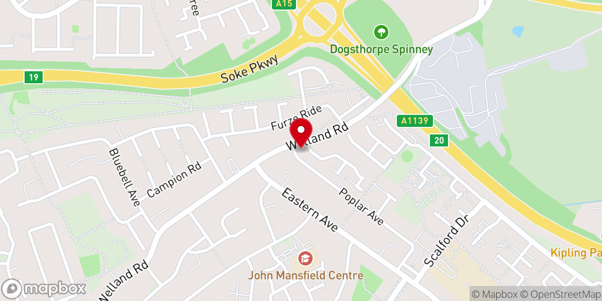 Map showing location of Calvary Baptist Church Peterborough