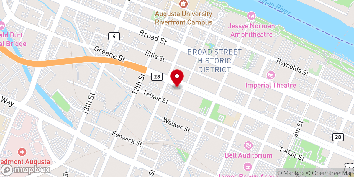 Map showing location of Greene Street Presbyterian Church