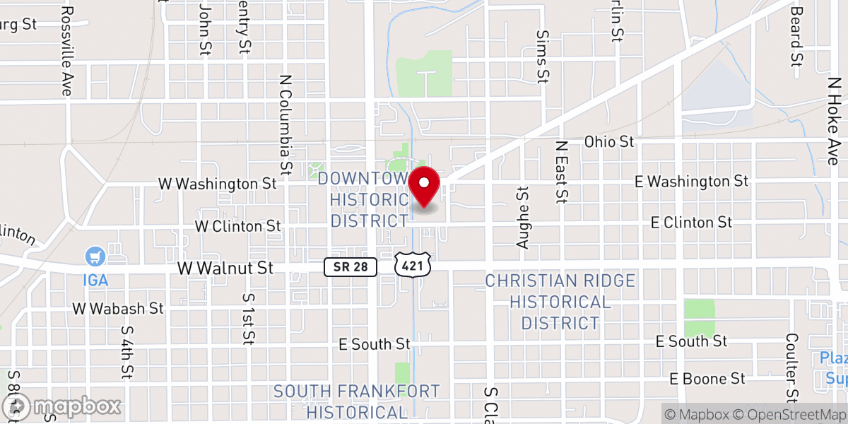 Map showing location of Hope United Methodist Church