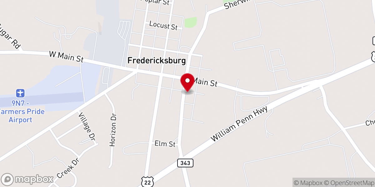 Map showing location of St John's Lutheran Church
