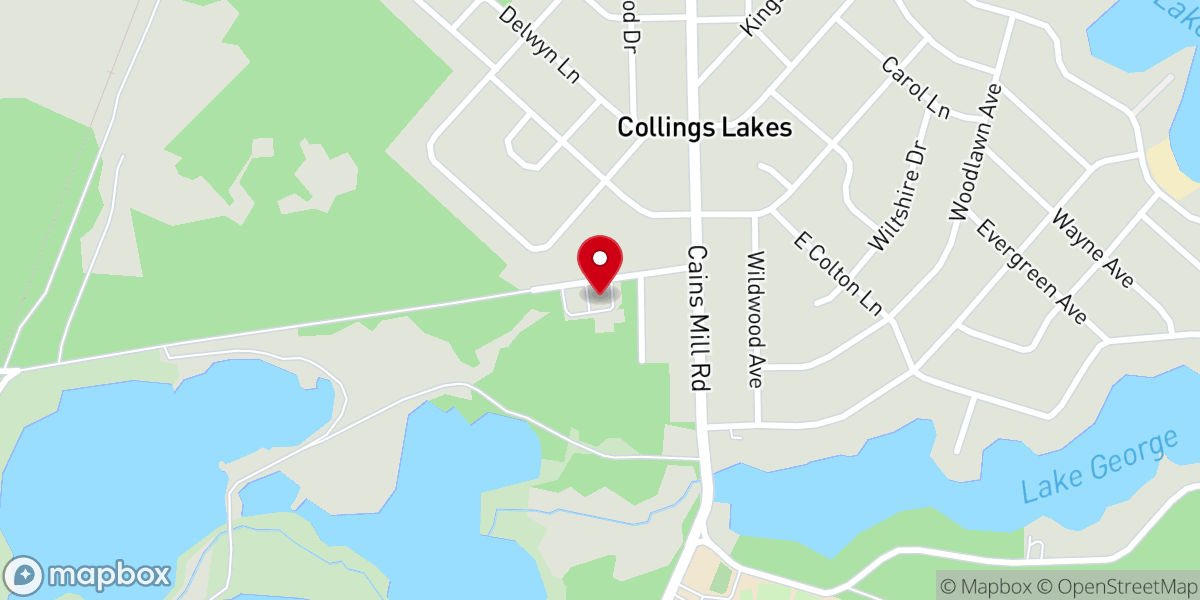 Map showing location of Our Lady of the Lakes Church
