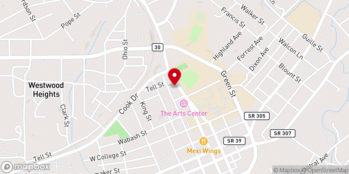 Map showing location of First United Presbyterian Church