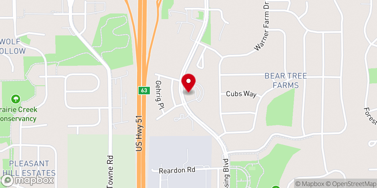 Map showing location of Door Creek Church - DeForest Campus