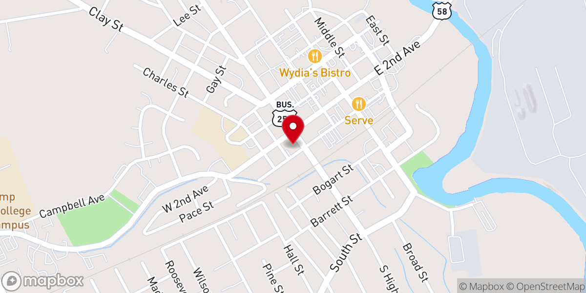 Map showing location of High Street Methodist Episcopal Church