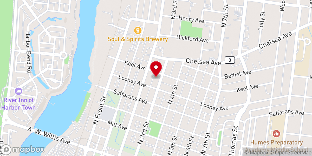 Map showing location of Holy Chapel Missionary Baptist Church