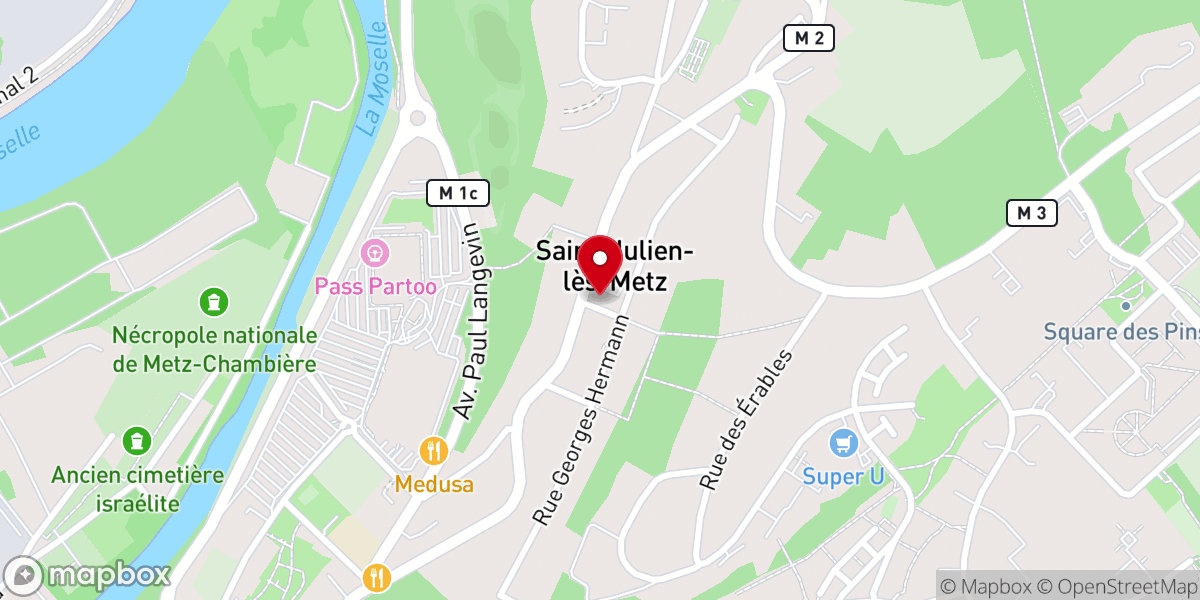 Map showing location of Église de Saint Julien Les Metz