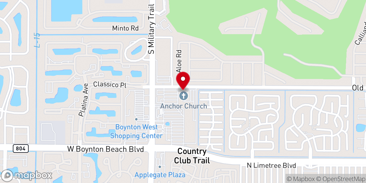 Map showing location of Anchor Church