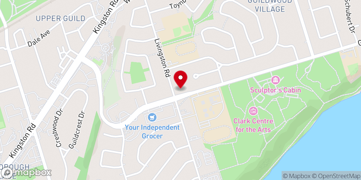 Map showing location of Guildwood Community Presbyterian Church