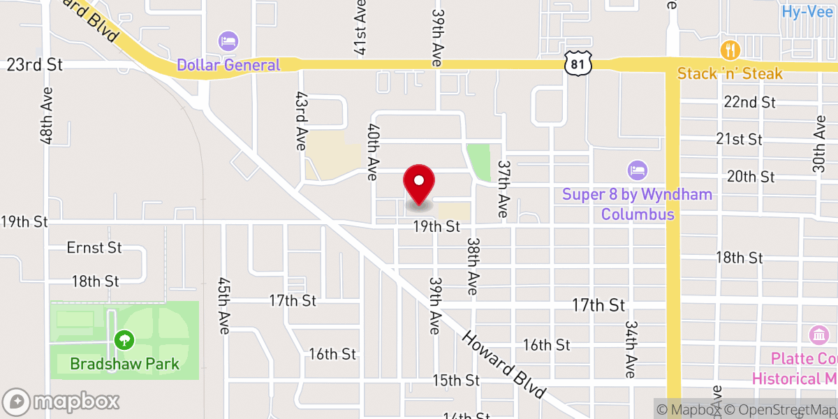 Map showing location of St Isidore's Catholic Church