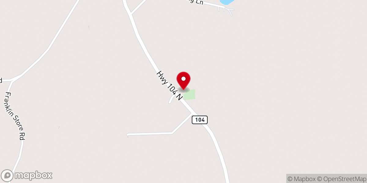 Map showing location of Ridge Grove Church
