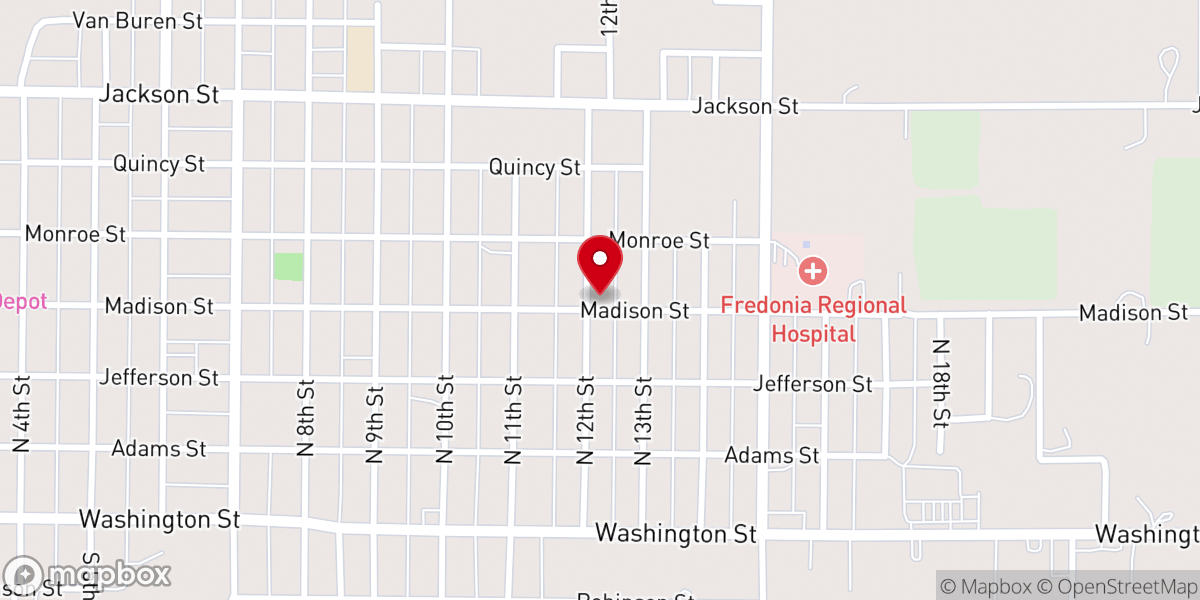 Map showing location of Sacred Heart Catholic Church & Rectory