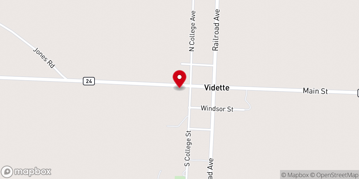 Map showing location of Bethel Mennonite Church