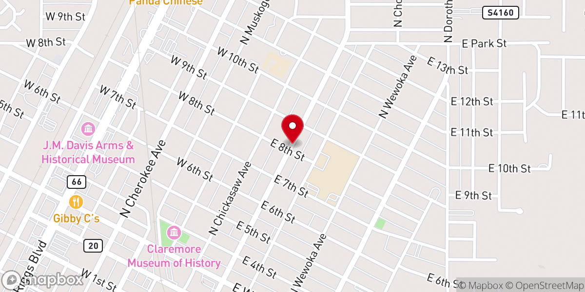 Map showing location of Eighth Street Baptist Church