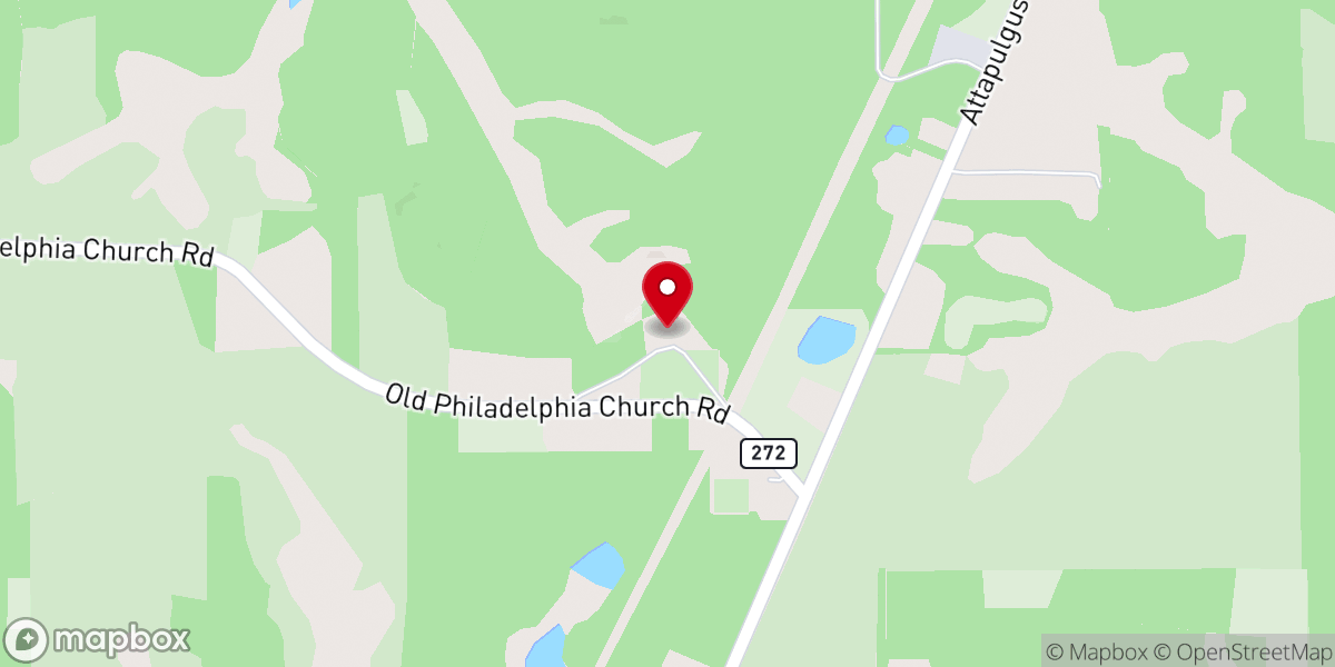Map showing location of Old Philadelphia Church