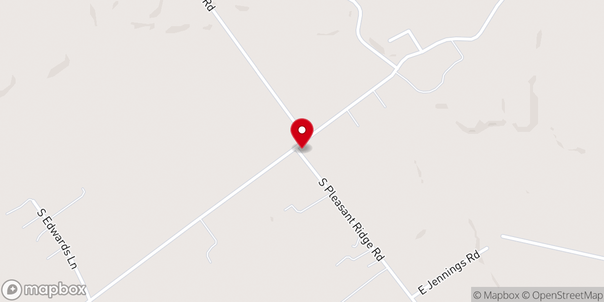 Map showing location of Pleasant Ridge Church