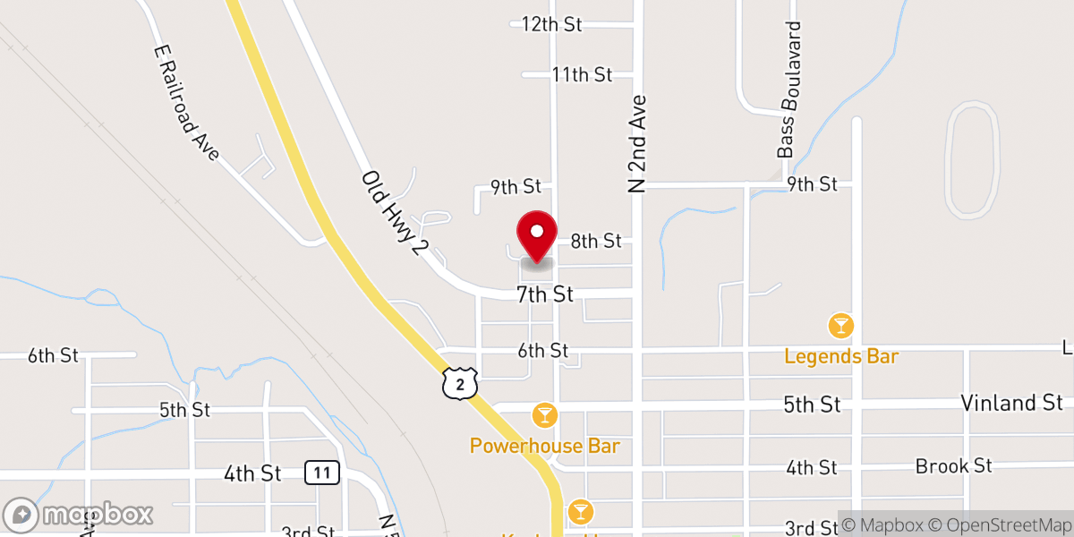 Map showing location of United Lutheran Church of Proctor