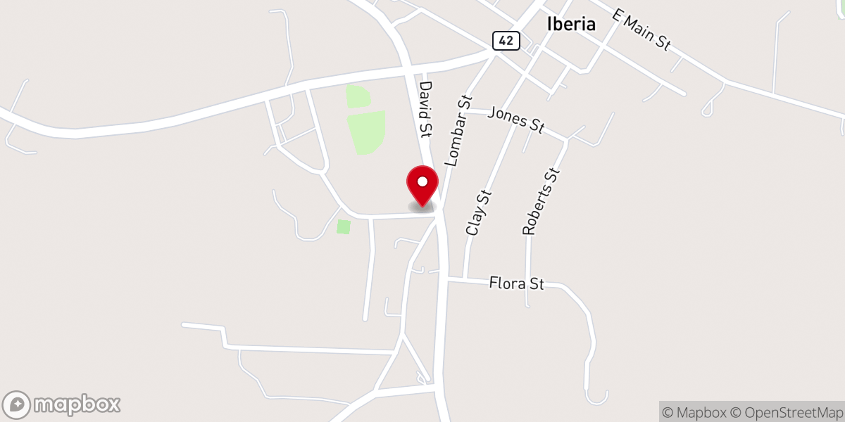 Map showing location of Iberia Church of Christ