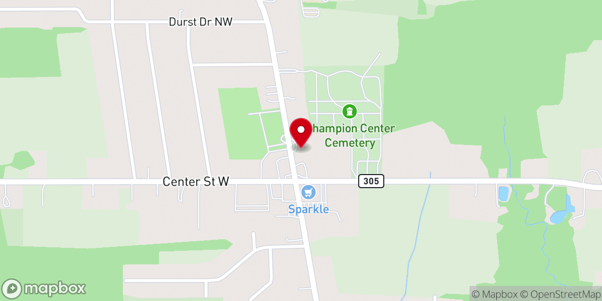 Map showing location of St John Lutheran Church