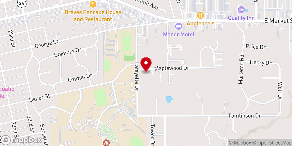 Map showing location of New Beginnings Church