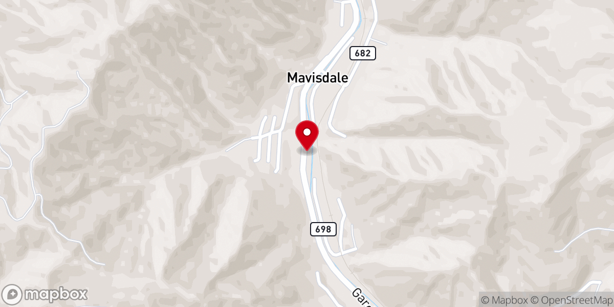 Map showing location of Guiding Light Freewill Baptist Church