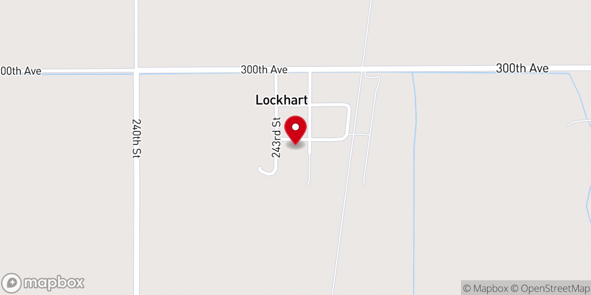 Map showing location of Lockhart Lutheran Church