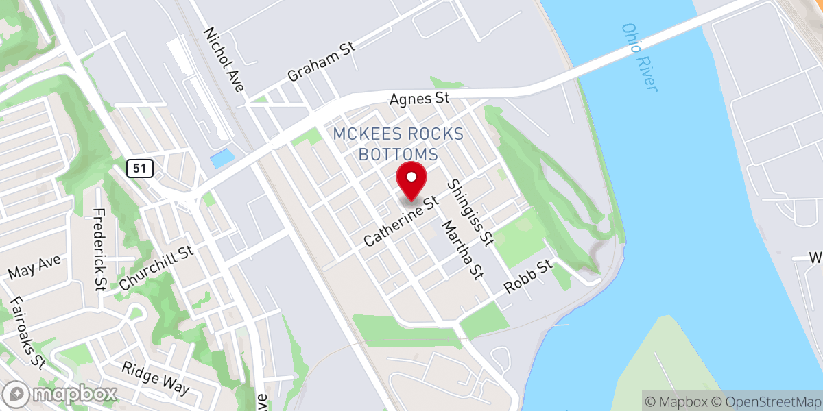 Map showing location of St. John's Ukrainian Church