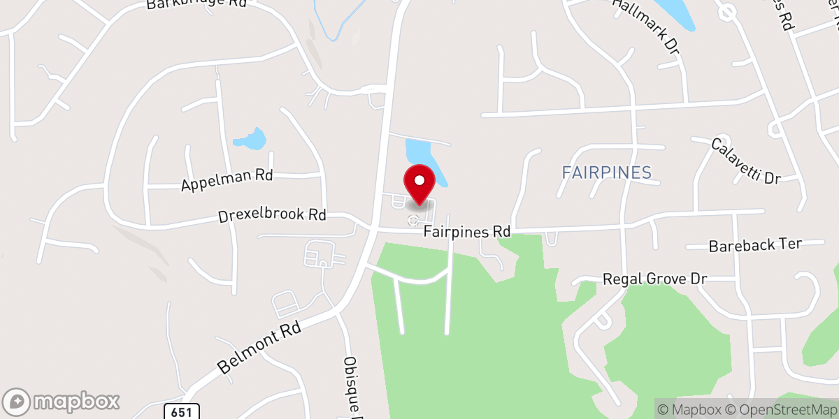 Map showing location of Open Door Baptist Church