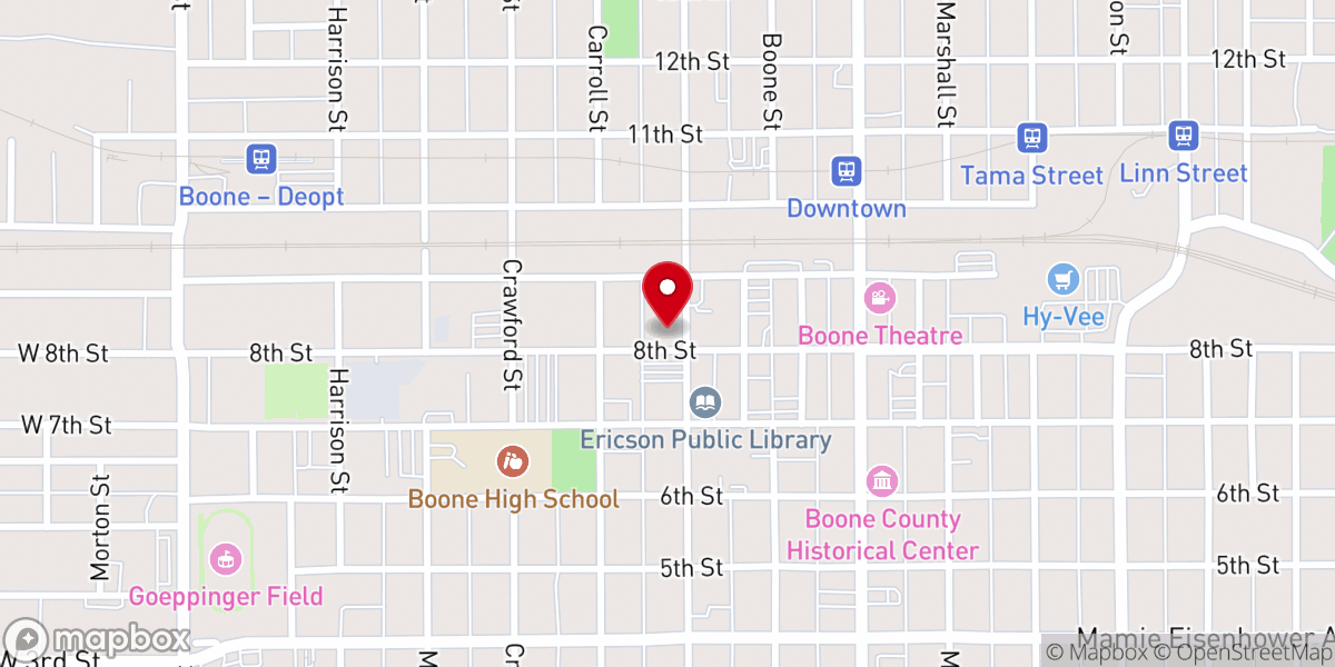 Map showing location of Central Christian Church