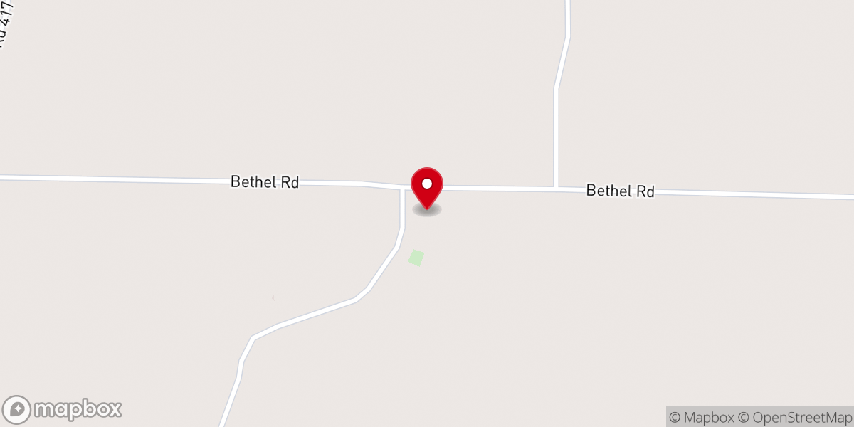 Map showing location of Beech Hill Church