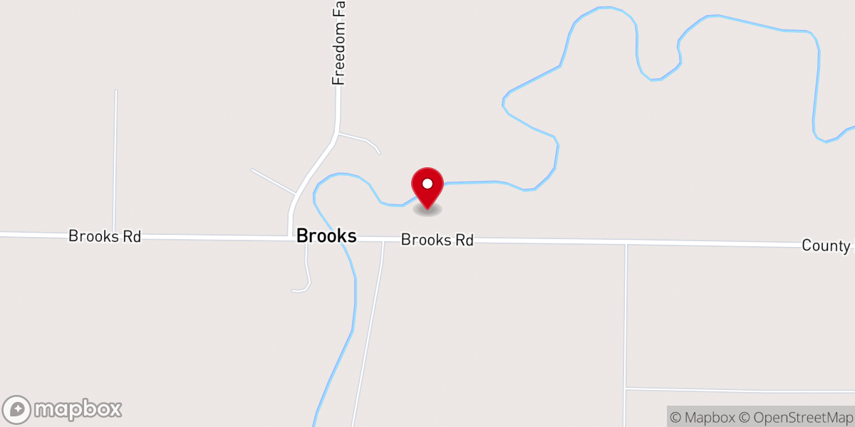 Map showing location of East Mount Olive Church