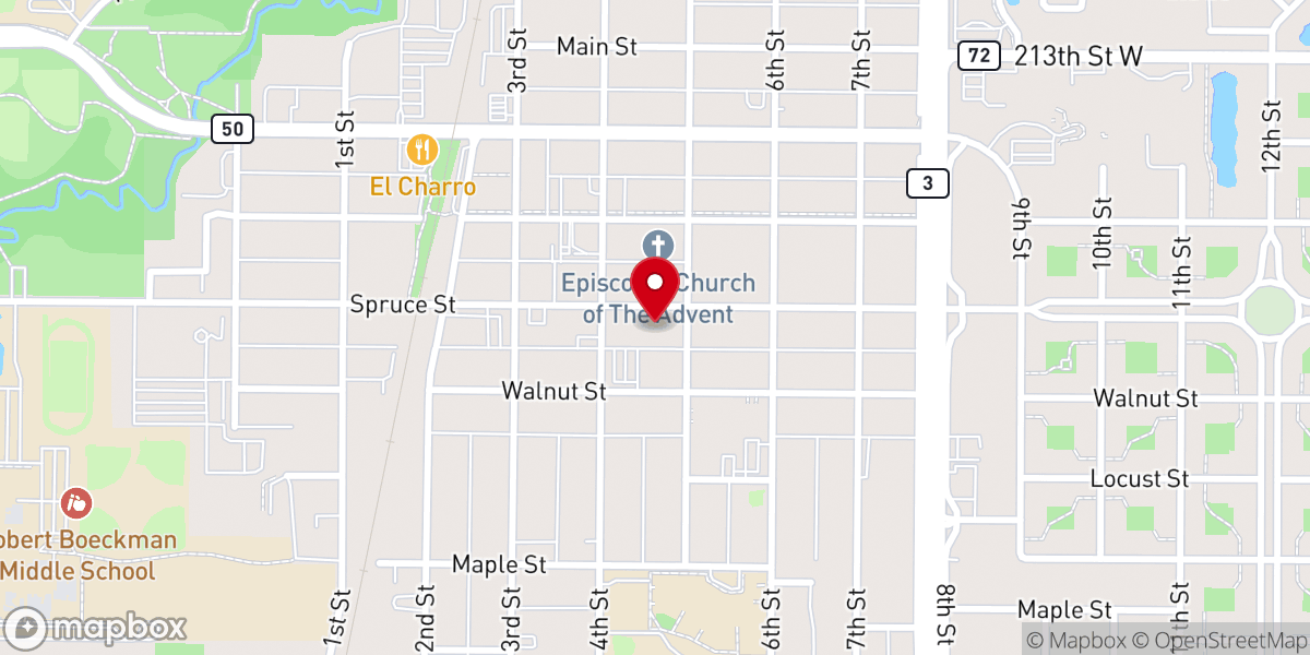 Map showing location of St Michael's Catholic Church