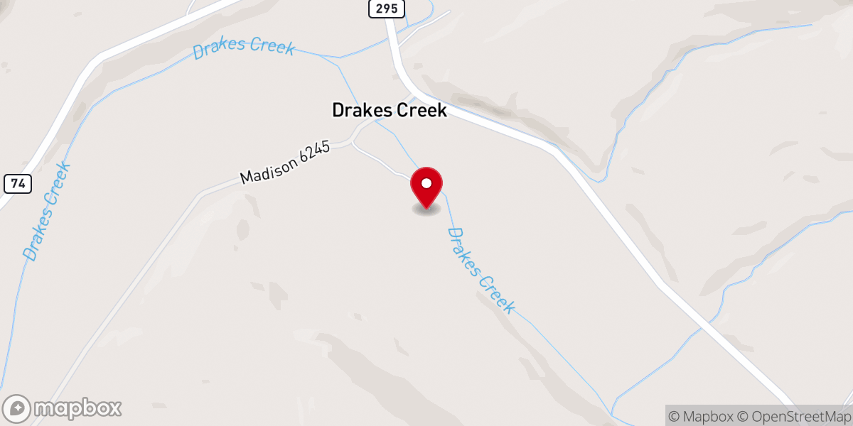 Map showing location of Drakes Creek Church of Christ