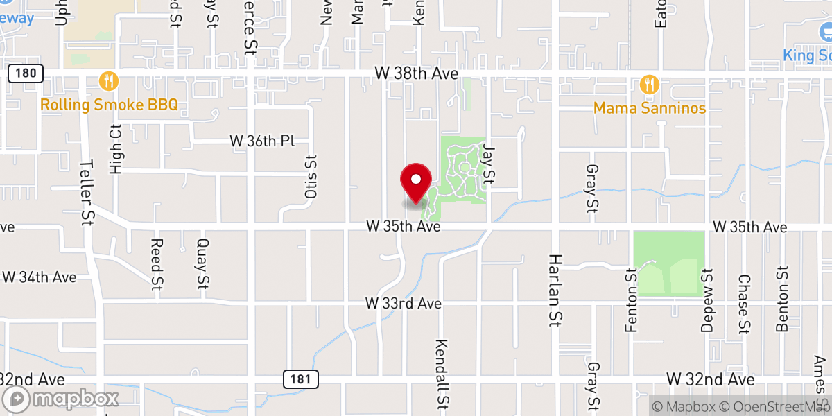 Map showing location of Harvest Ridge Church
