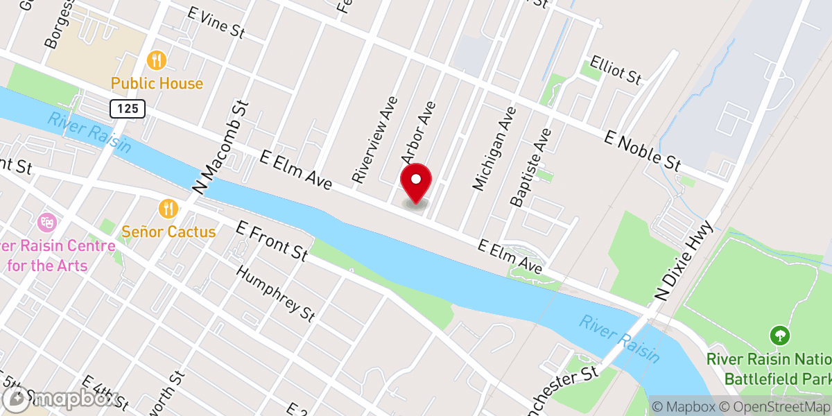 Map showing location of Elm Street Chapel