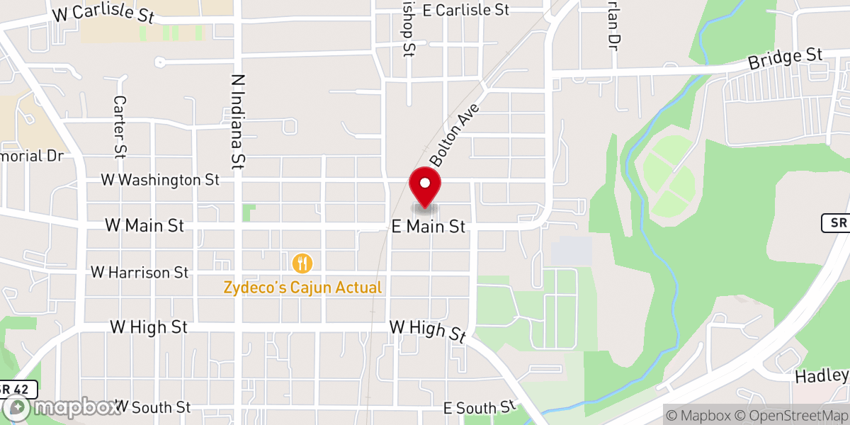 Map showing location of Town Center Church