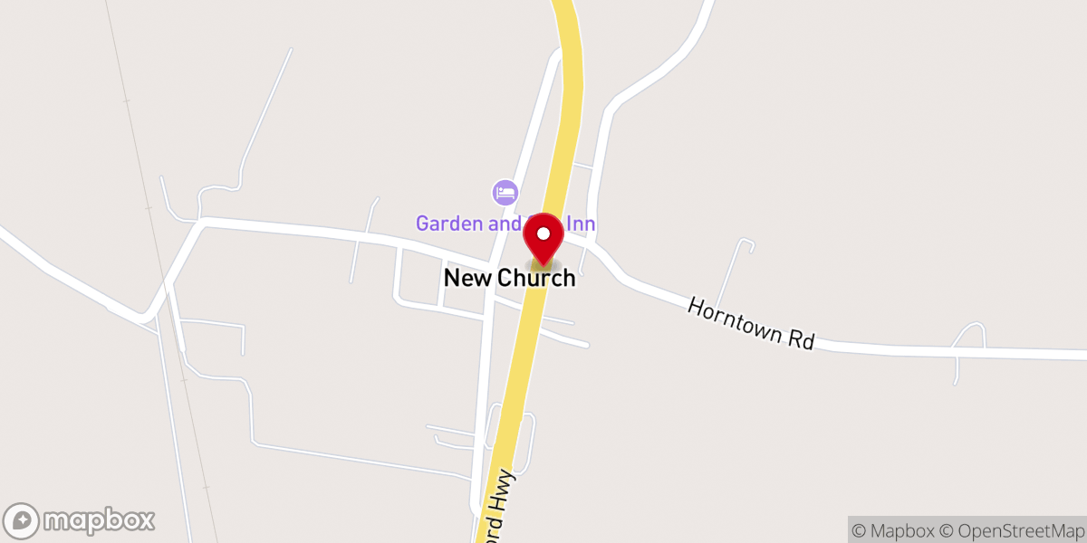Map showing location of New Church