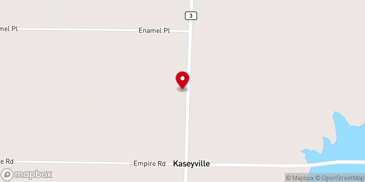 Map showing location of Kaseyville Baptist Church