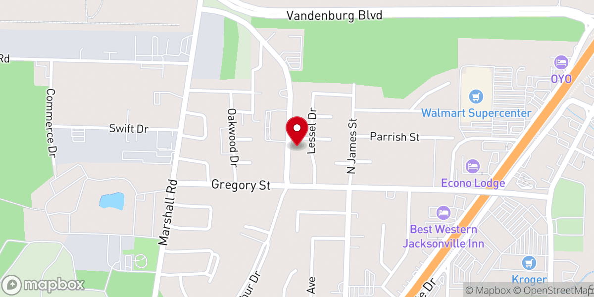 Map showing location of McArthur Drive church of Christ