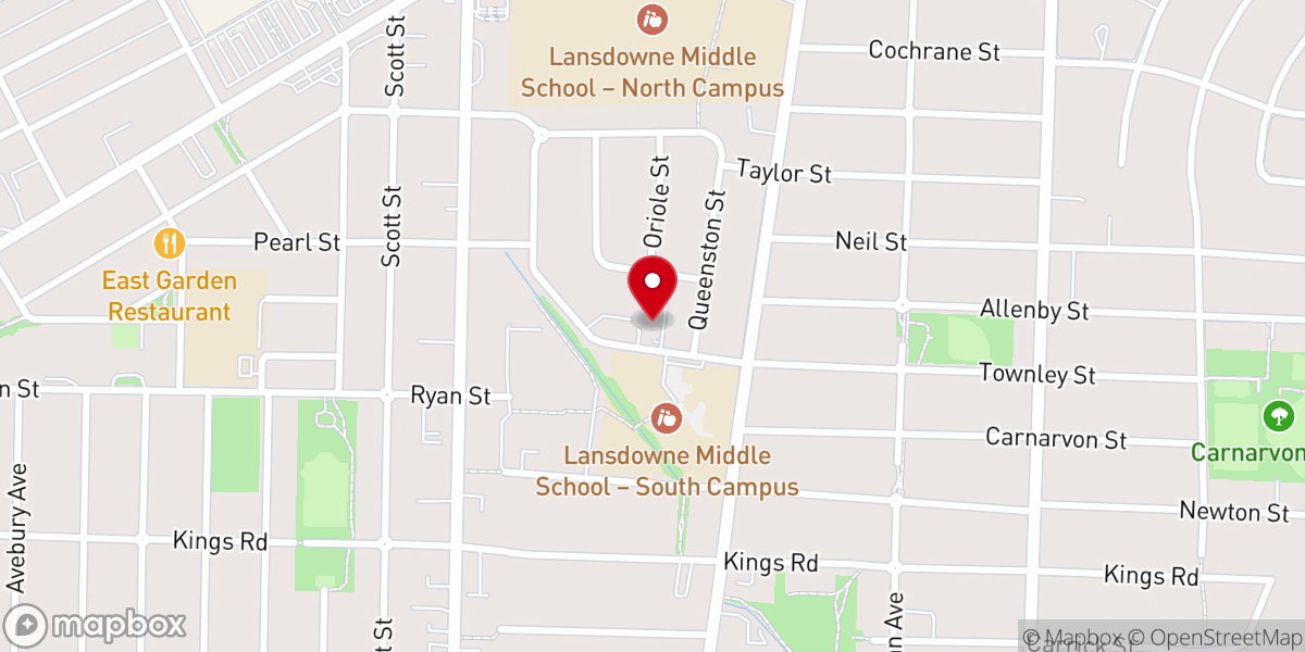Map showing location of Victoria Alliance Church