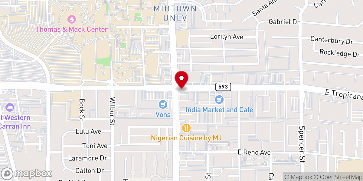 Map showing location of New Hope Ministries Las Vegas