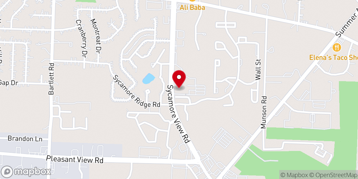 Map showing location of Sycamore View Church of Christ