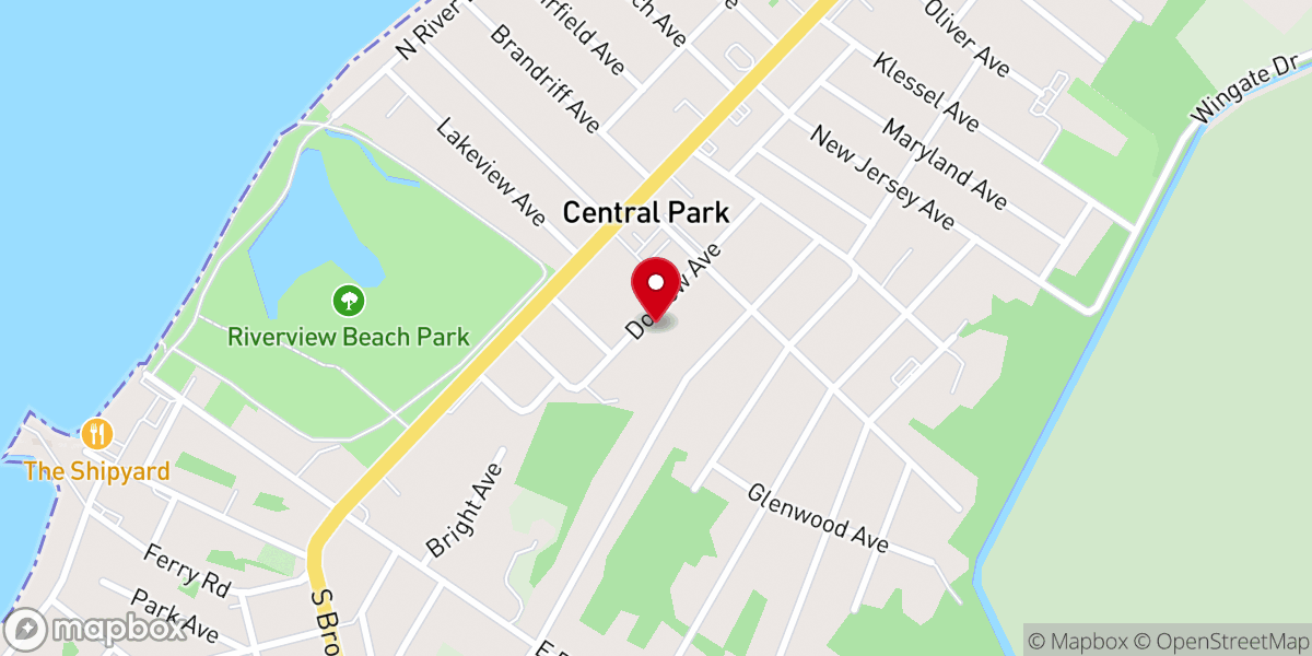 Map showing location of Cathedral of Holiness Missionary Baptist Church