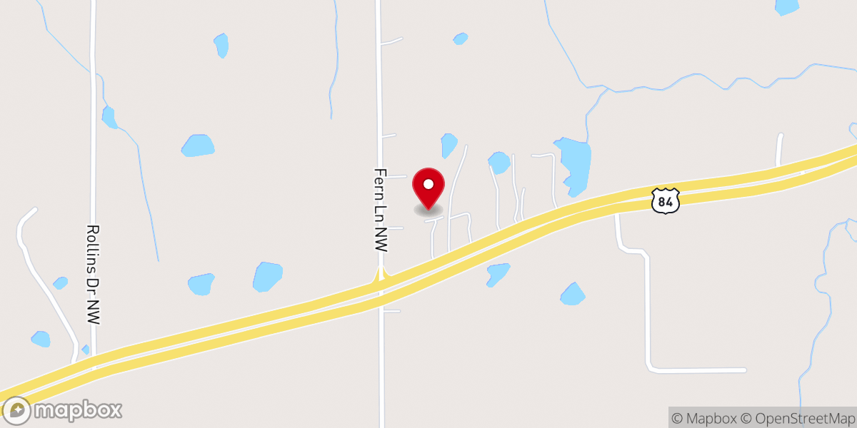 Map showing location of Grace Baptist Church