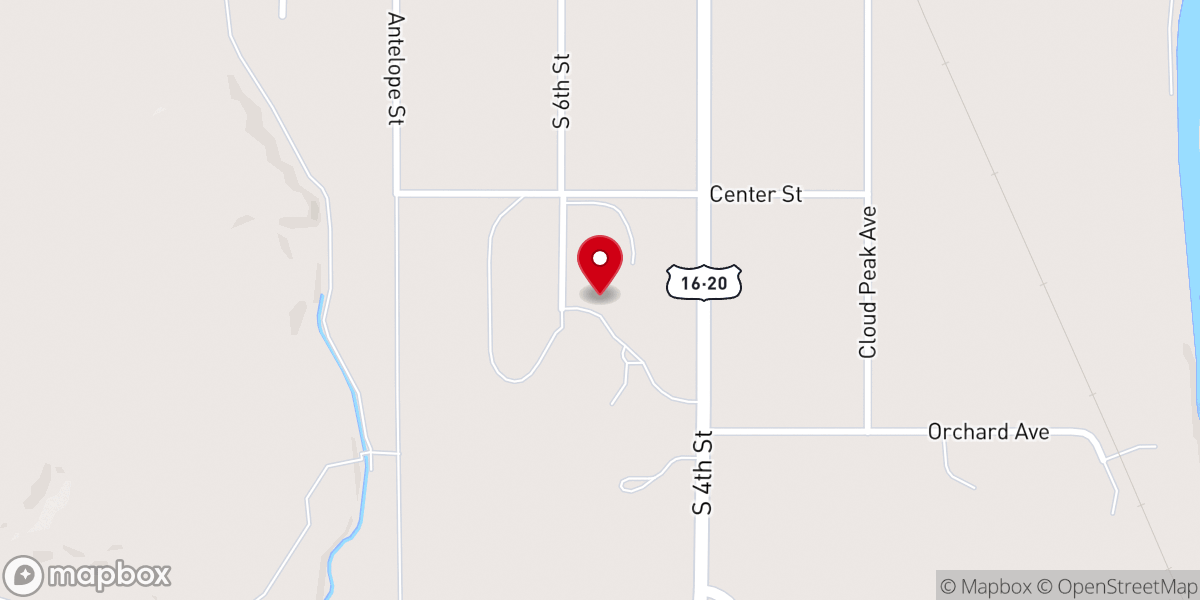 Map showing location of Wyoming Retirement Center