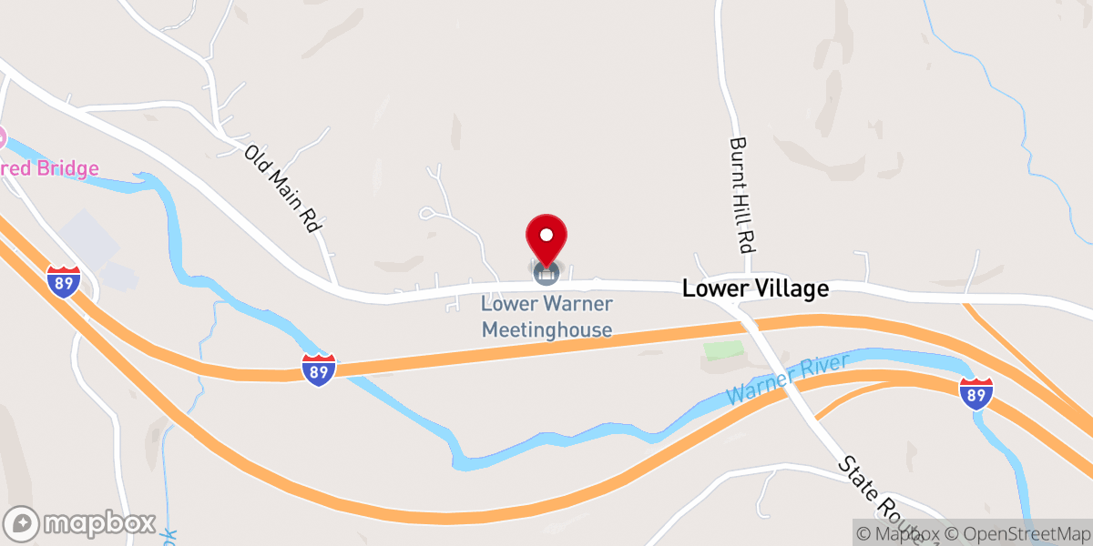 Map showing location of Lower Warner Meetinghouse