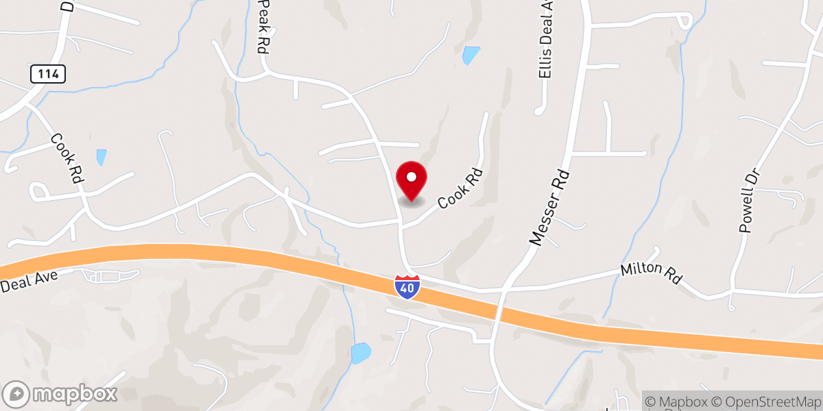 Map showing location of High Peak Baptist Church