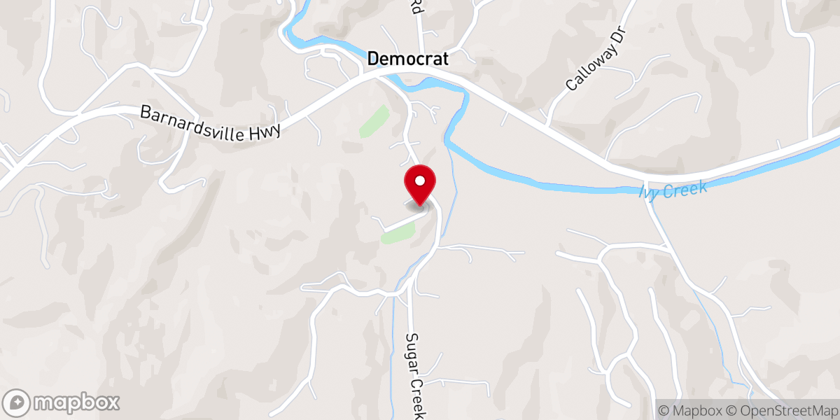 Map showing location of Antioch Baptist Church - Weaverville